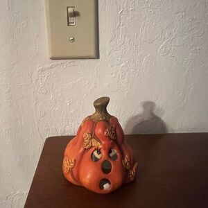 Ceramic Pumpkin Candle Holder